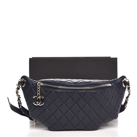 chanel navy quilted bag|Chanel waist bag vintage.